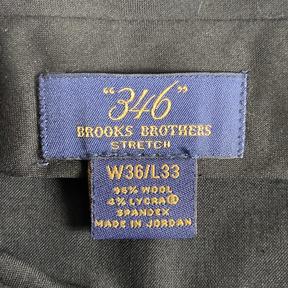 Brooks Brothers 346 Stretch 2 Piece Suit Men 44L Blazer 36x33 Pant Grey Wool